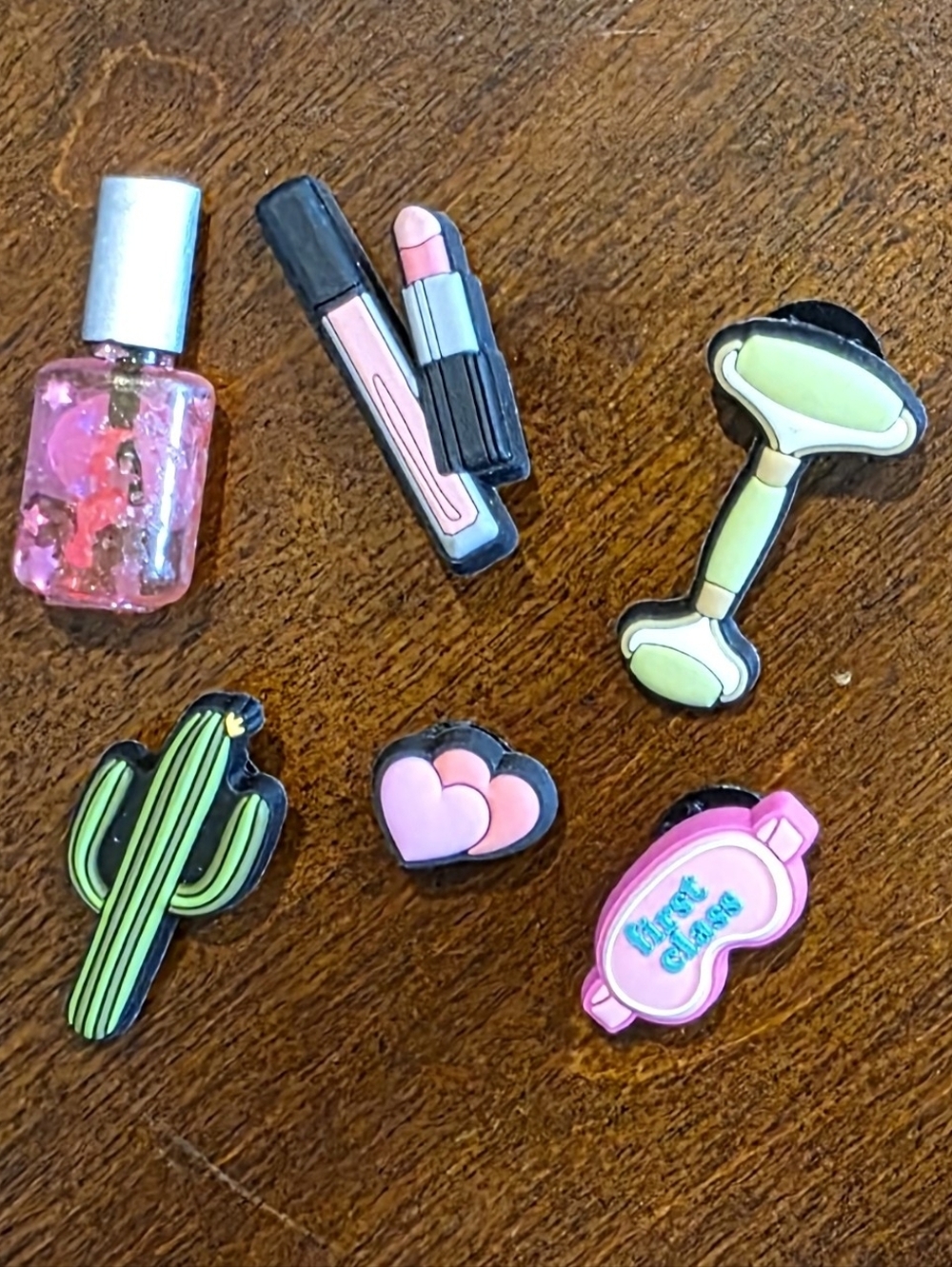 Crocs Shoes Charms Nail Polish Bottle, Heart, Lipstick Set Of 6 New